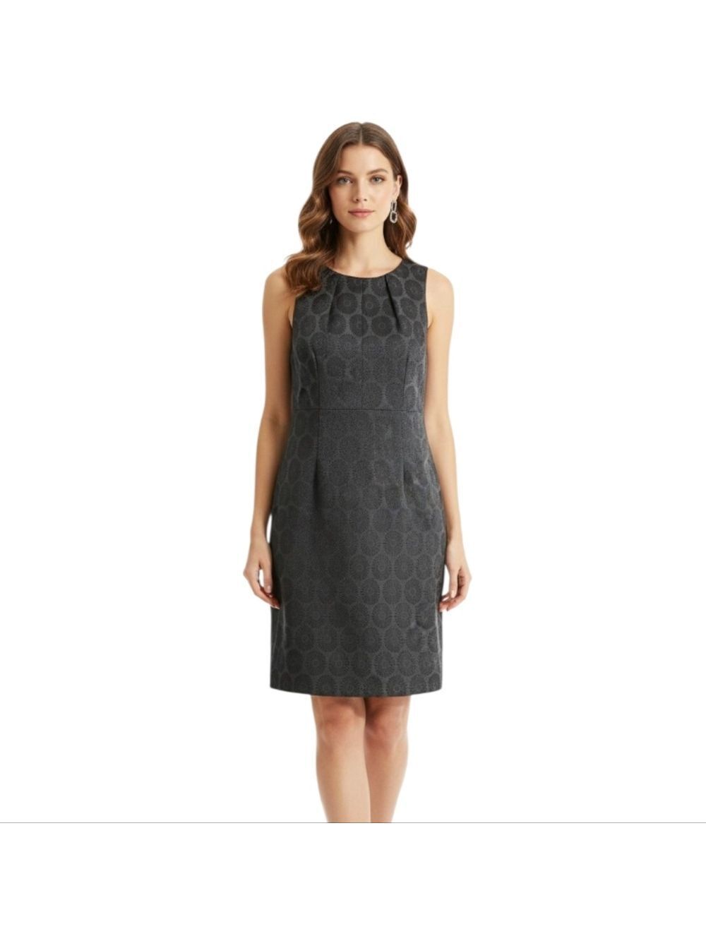 JUST TAYLOR Cotton Blend Black Sleeveless Midi Dress Size 8